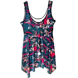 NWOT DANIFY Womens Swim Dress Slimming Skirted Swimsuit Bathing Suit Beach 24 2X